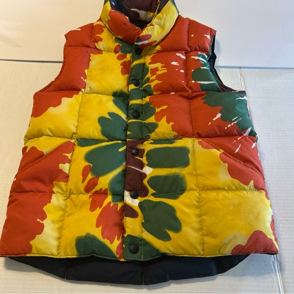 Lands End Kids Puffer Down Snap Front Vest Multi Color Sz Med (10-13) -EUC - Picture 1 of 6
